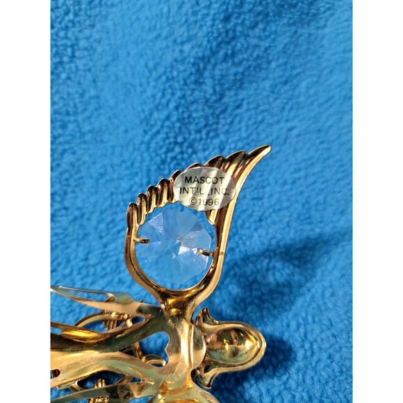 Vintage 1996 Austrian Crystal Angel w/Harp 24k Gold Plated Mascot Int'l - Picture 5 of 11